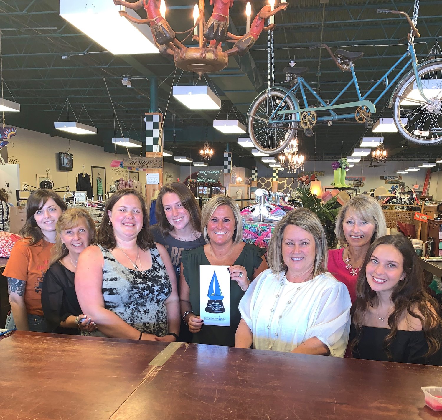 The Savvy Consignment staff was proud to see their workplace win Best Consignment Shop.