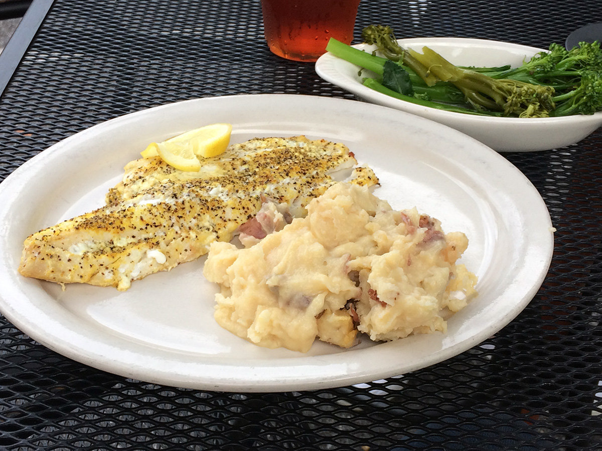 Lemon haddock was a special for the evening, served with homemade mashed potatoes.