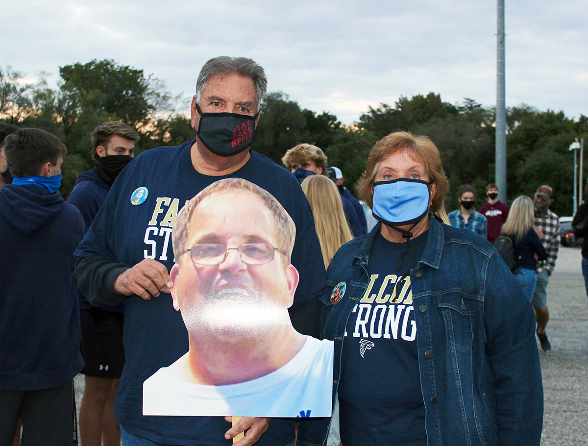 Chip and Barbara Elgert, the parents of Severna Park High School superfan Kenny Elgert, attended the rally.