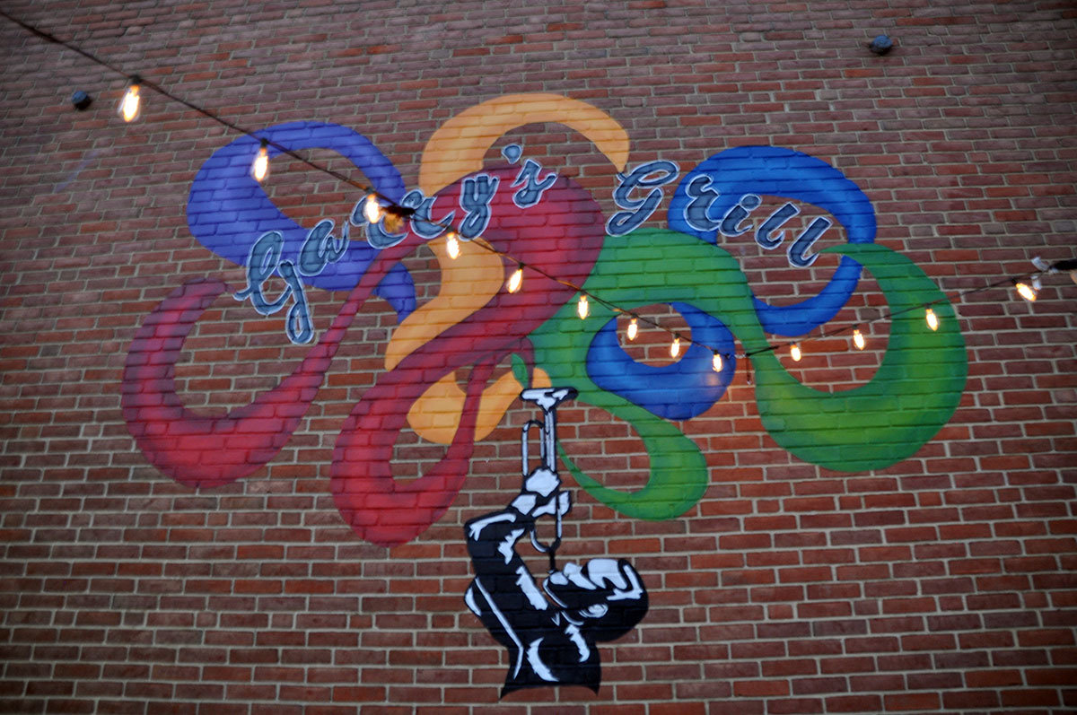 A self-taught artist, Maddy Creswell painted this 11-by-15-foot mural outside of Garry’s Grill.