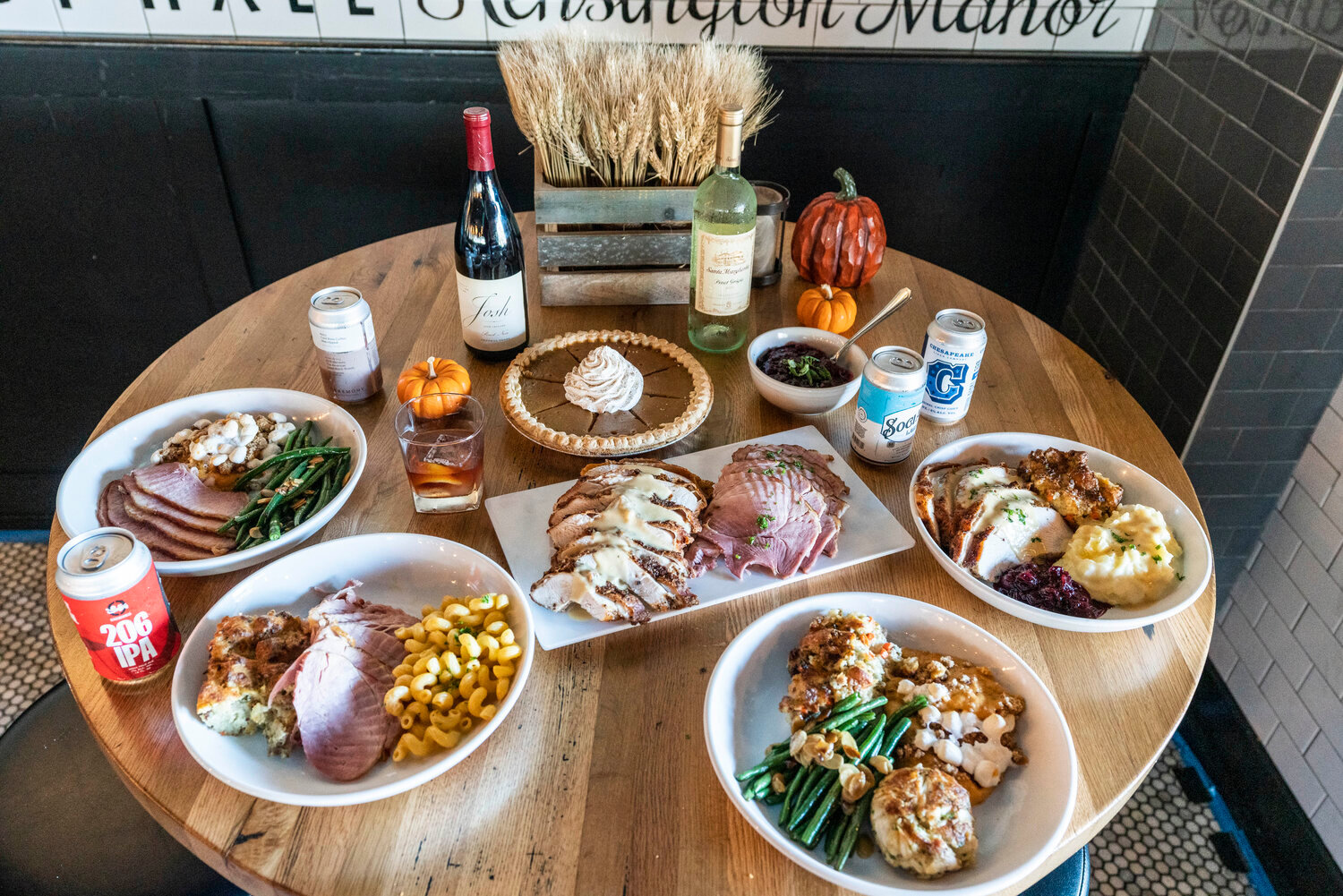 Park Tavern's traditional turkey dinner has white and dark meat, sausage stuffing, mashed potatoes, green beans, sweet potato casserole, turkey gravy and cranberry chutney.
