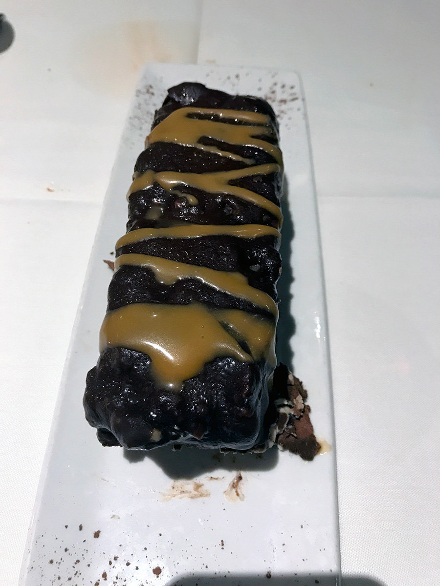 Try the semifreddo candy bar for a sweet ending you'll remember for a long time. The candy bar is drizzled with caramel sauce and sprinkled with pecans.