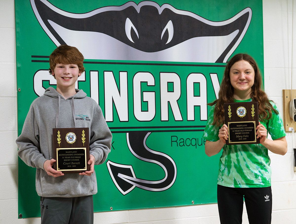 Court Barrett was named Maryland Swimming 11-year-old Male Outstanding Swimmer in the long course, and Mary Feliz won Maryland Swimming 14-year-old Female Outstanding Swimmer in the short course category.