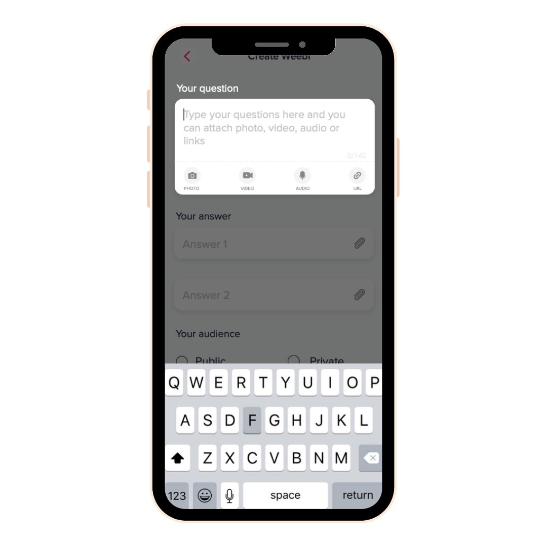 Through the Weebl app, users can ask their friends poll questions via group polls named “Weebls” and avoid the clutter of the usual group chats.