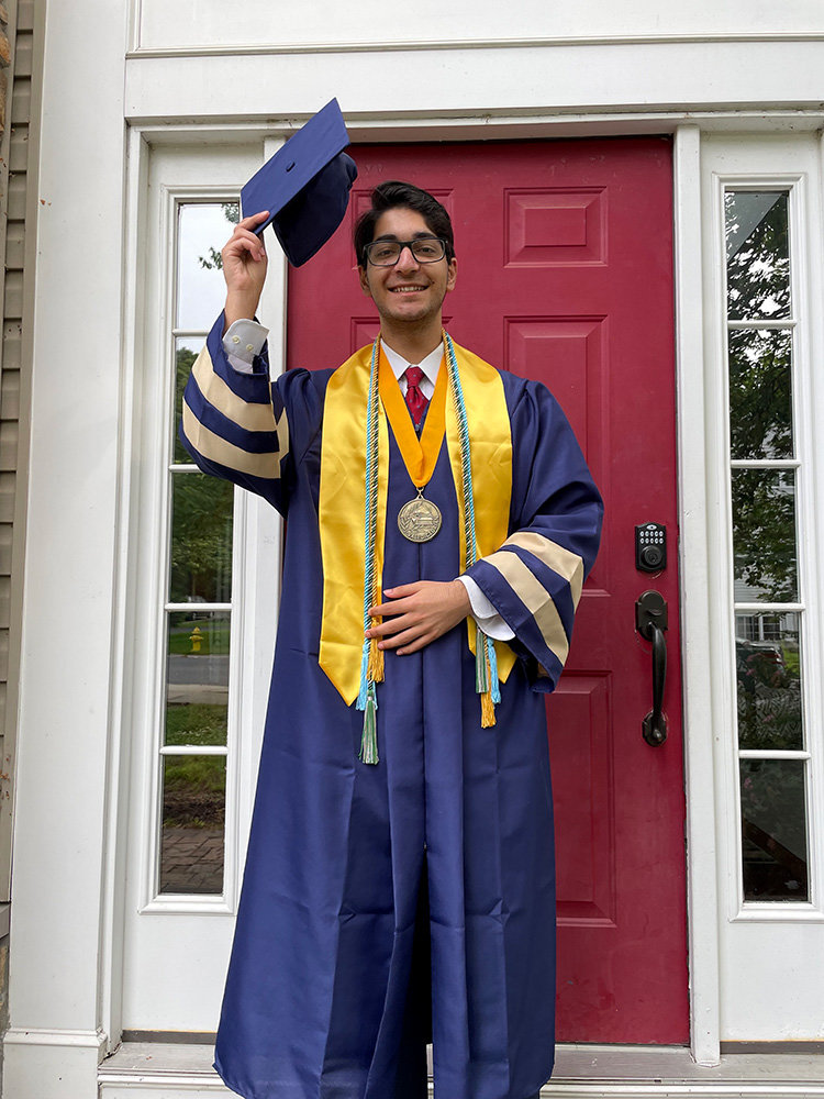Ryan Khan worked hard to earn the title of valedictorian by taking as many AP courses as possible in his high school career.