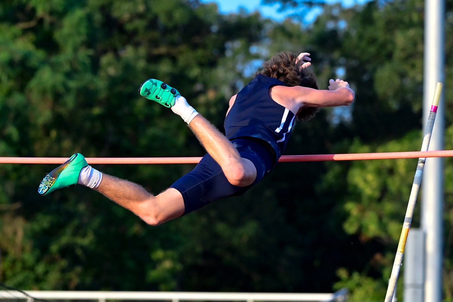 Junior Ryan Laughlin (pictured during the regional finals) came in second for pole vault during the state championships, clearing 11 feet, 6 inches.