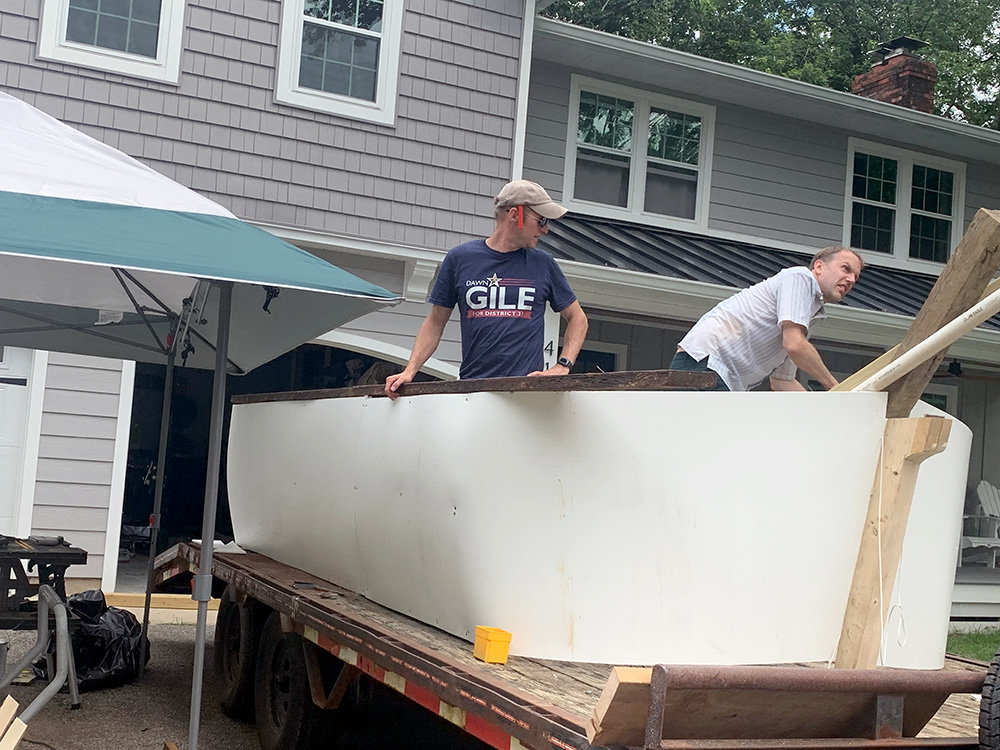DJ Giles of the Olde Severna Park Improvement Association fulfilled a four-year-old dream of his by creating a tall ship on a trailer.