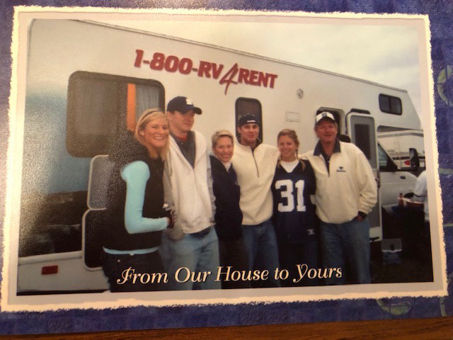 The Burke family's Christmas card circa 2007 featured (l-r) Kristen Burke, Joe Burke, Carol Burke, Jon Hopp, Lauren Burke Meyer and Kevin Burke.
