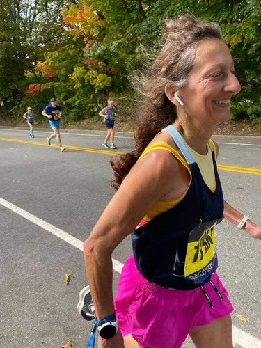 Despite posting one of her worst race times, Christina Morganti enjoyed running in the Boston Marathon on October 11.