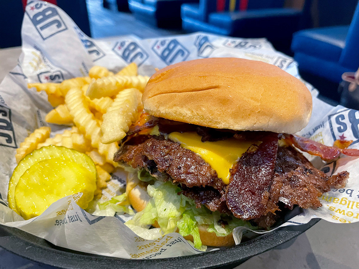 The "all-American” bacon burger was juicy and flavorful.