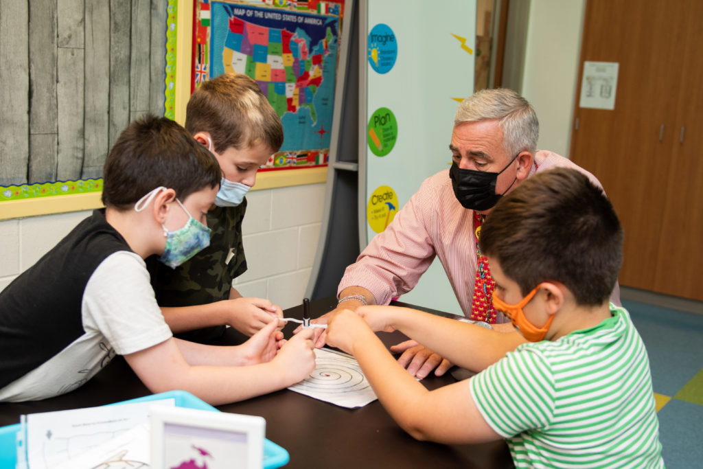Dr. George Arlotto visited students at Lothian Elementary School on September 10.
