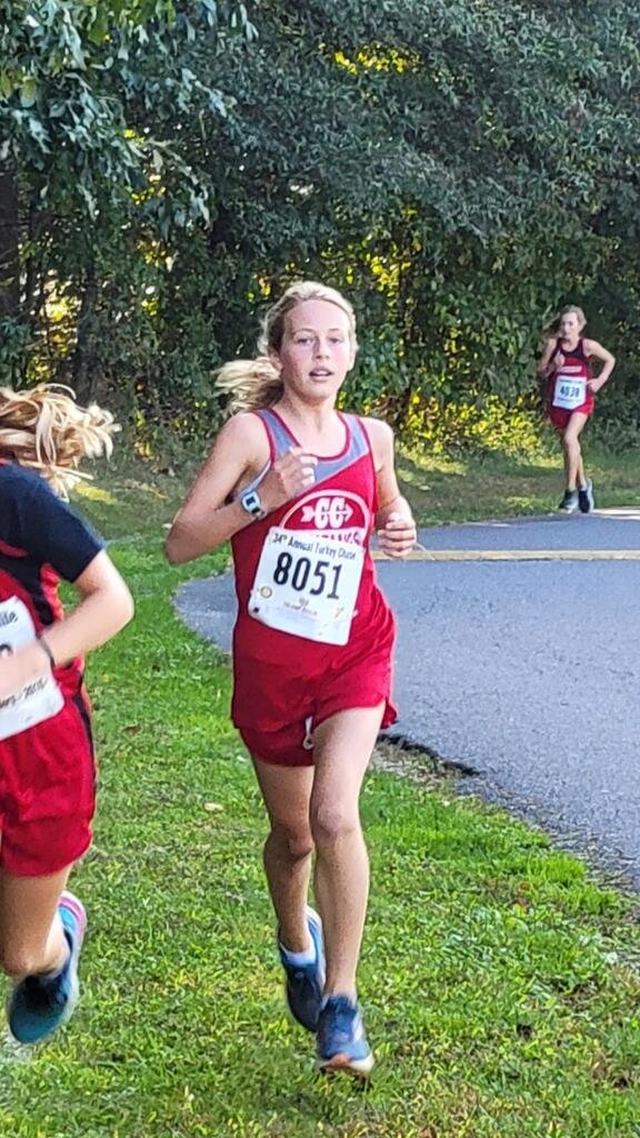Despite this being her first year doing cross country and being the only eighth-grade female runner, Kate Murphy has already taken a leadership role.