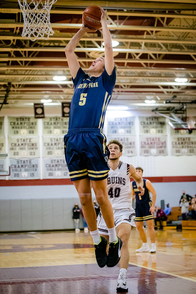 George McConkey soared to the rim for a layup during Severna Park’s road loss to Broadneck on January 14.