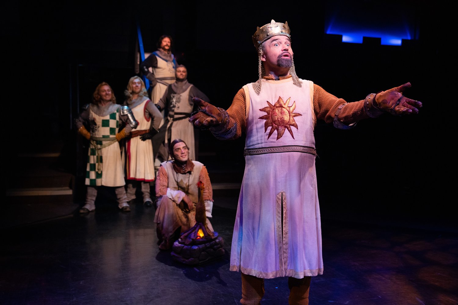 Alan Hoffman is King Arthur in the Toby’s production of “Spamalot,” playing now through March 20.