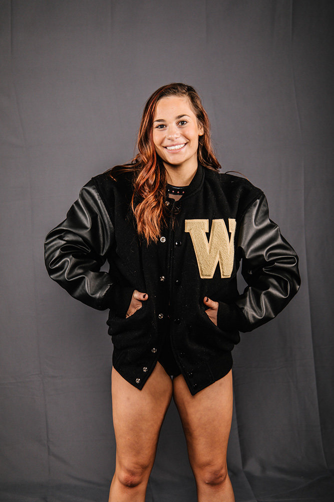 As a member of the Western Michigan gymnastics team, Ronni Binstock competes in vault, uneven bar, balance beam and floor exercises.