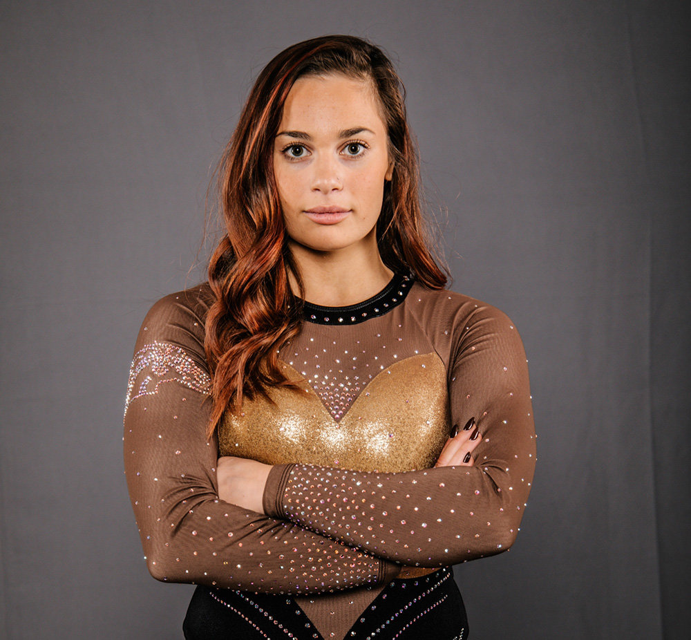 As a member of the Western Michigan gymnastics team, Ronni Binstock competes in vault, uneven bar, balance beam and floor exercises.