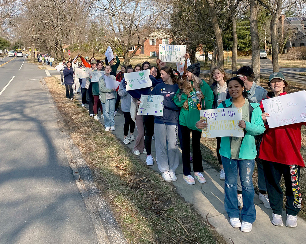 Mental Health Awareness Week ended with a walk around the community on March 5. An estimated 75 to 80 students attended the walk.