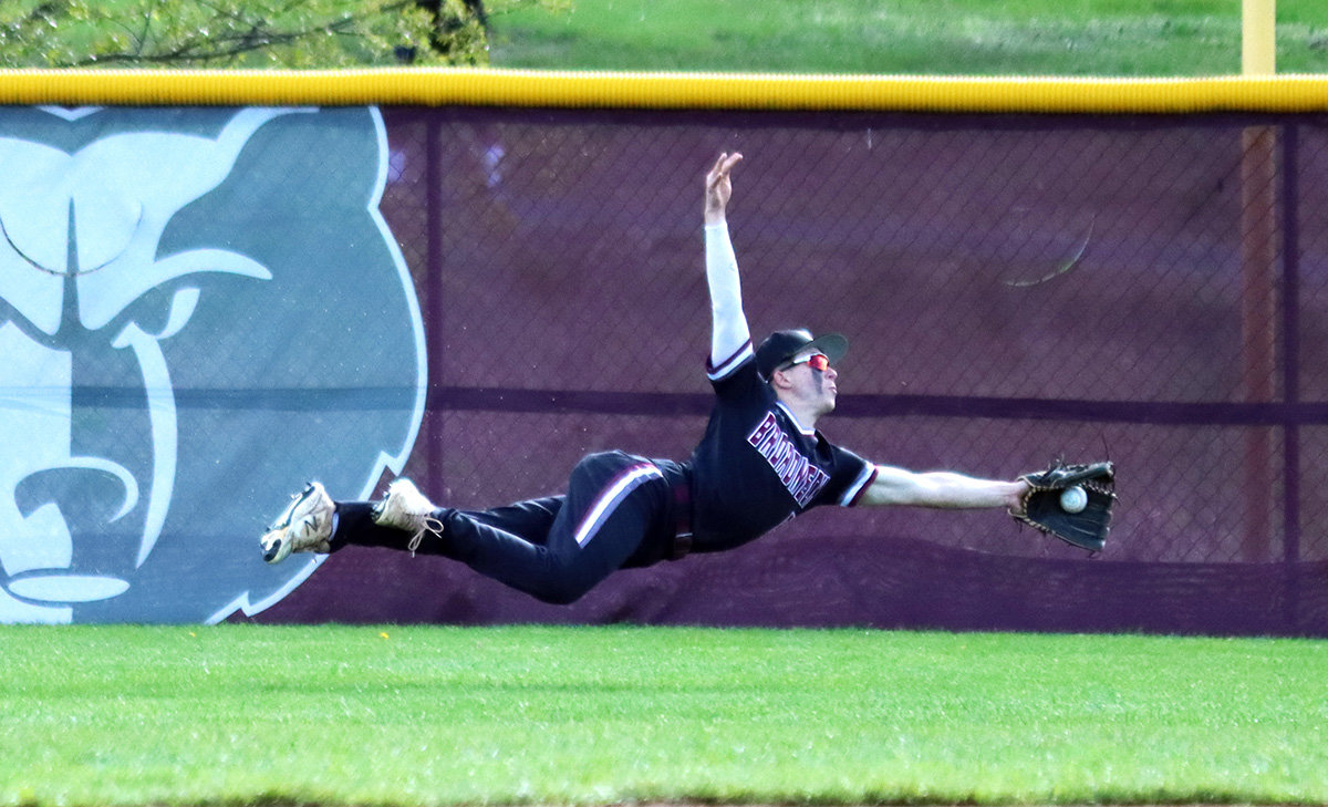 Anthony Cirrincione made a diving catch in right field to keep the Bruins in the game against Chesapeake.
