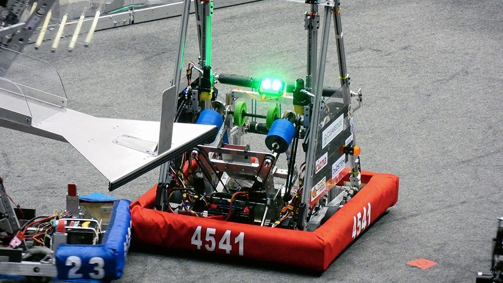 The Team 4541 robot competed in the FIRST Chesapeake District Championships, held April 7-9 in Hampton, Virginia.
