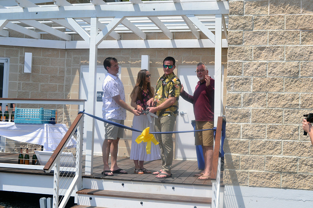 Olde Severna Park celebrated the completion of a new beach clubhouse during a ribbon-cutting on April 23.