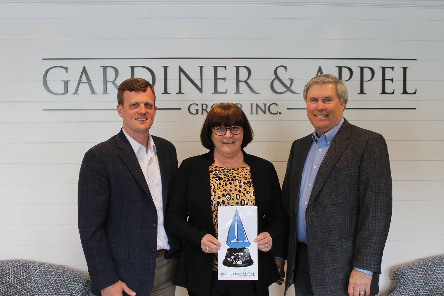 Best Accountant goes to Gardiner & Appel with partners (l-r) Patrick Cassilly, Debra Feather and Karl Appel.