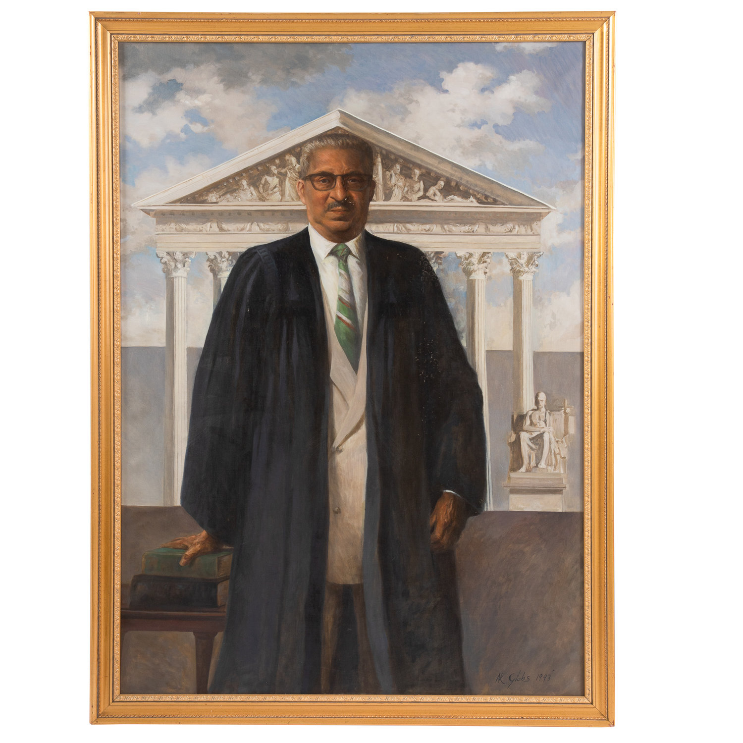 This Thurgood Marshall portrait, created by Nathaniel Kato Gibbs, is part of “Passion and Purpose: Voices of Maryland’s Civil Rights Activists.”