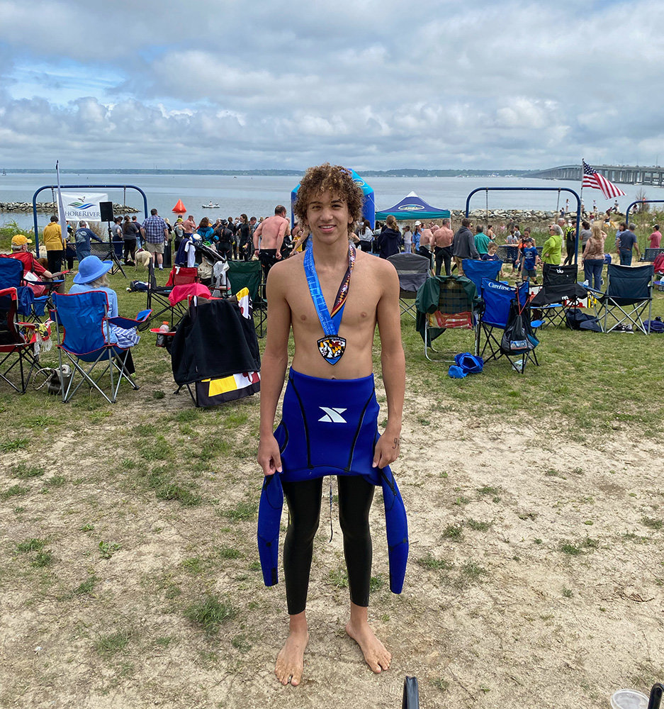 Leo Havens had never donned a wet suit before participating in the Maryland Freedom Swim.