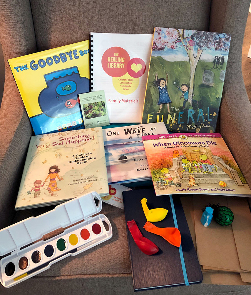 Books and activities in the kit are suitable for ages 2 to 10.