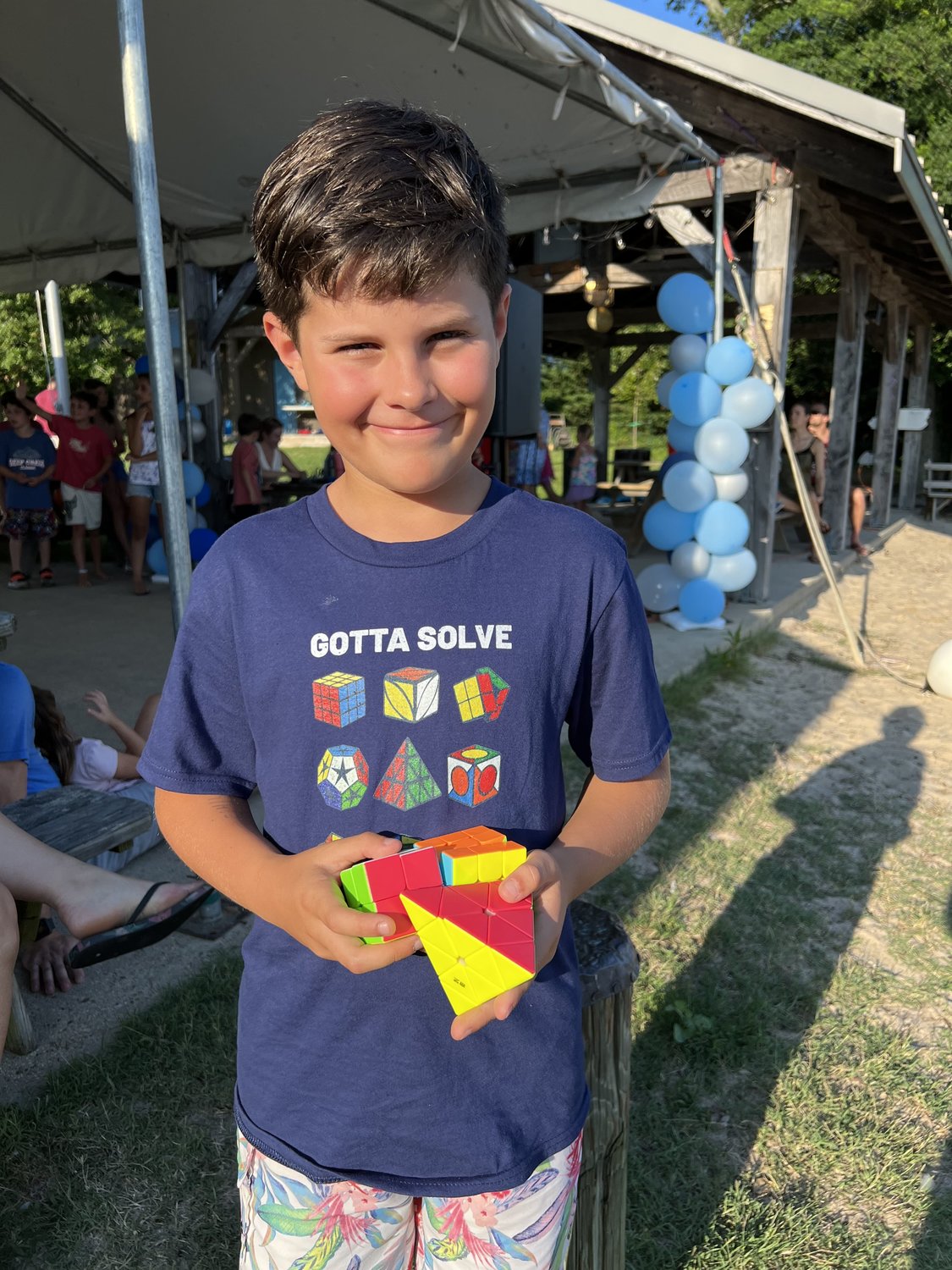 For his act, Matthew Sieben completed three Rubik’s Cubes in less than three minutes.