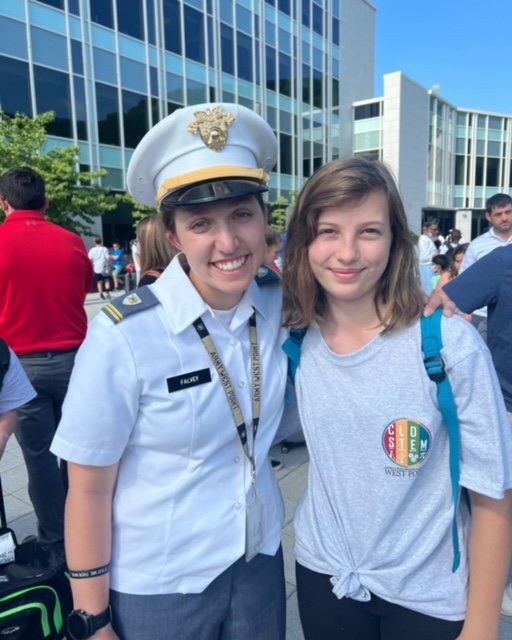 Ellie Brown met many cadets during her stay at West Point STEM Camp in June.