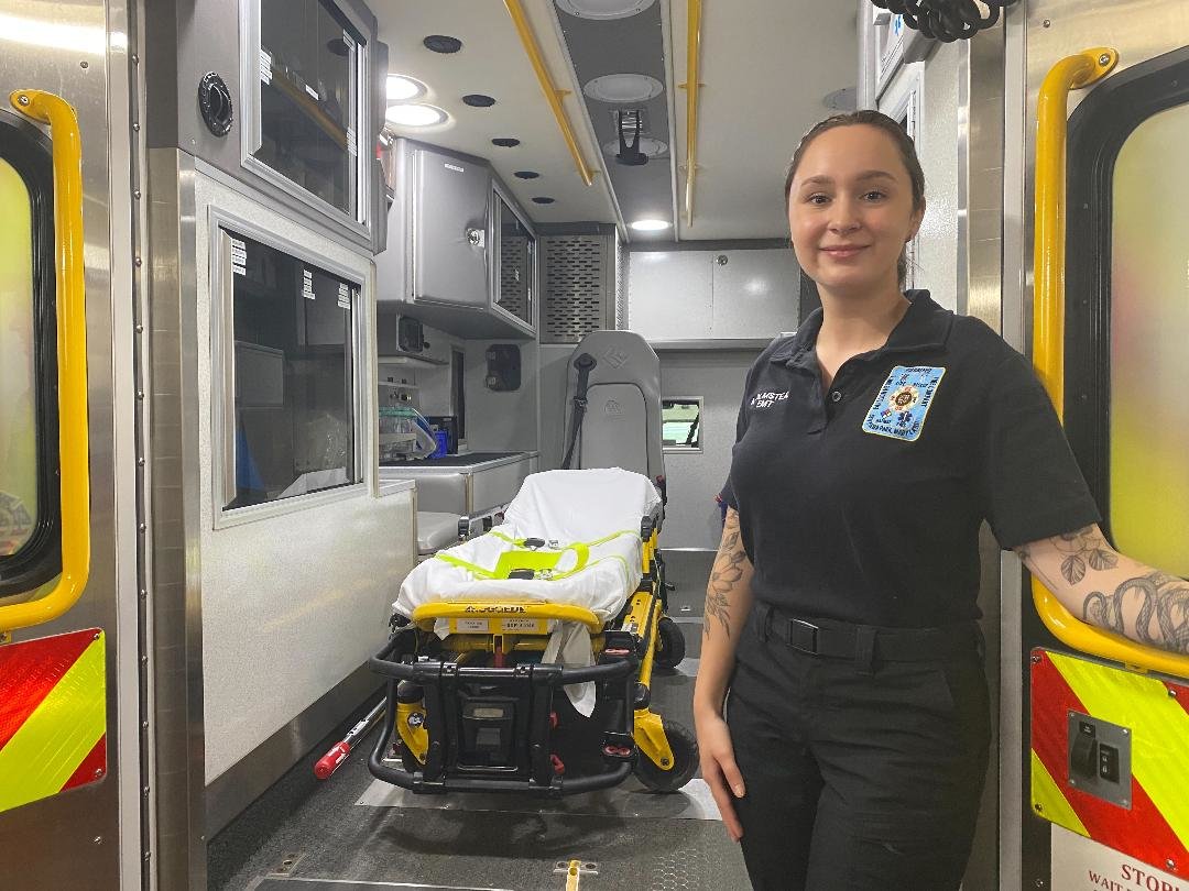 Makinna Olmstead is an EMT, Russian linguist for the Navy, and a full-time student in a medical school preparatory program run by the Uniformed Services University of the Health Sciences.