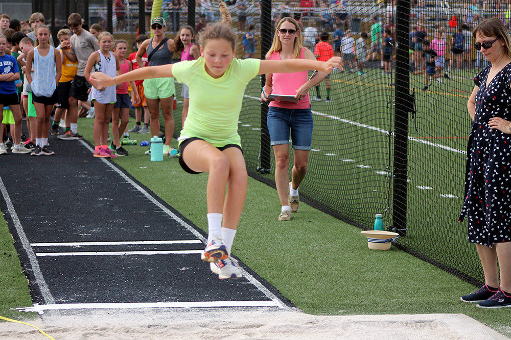 Kyra Trippett took her first attempt at the long jump.