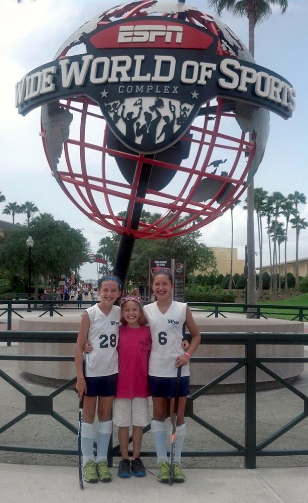 (L-R) Mikayla, Melanie and Megan Borneman visited ESPN’s Wide World of Sports Complex in Orlando, Florida, for a tournament.