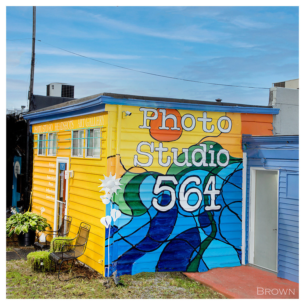 Artist Michael Whitehead provided a new mural for the photography studio at Gallery 564 this summer. The bright display greets guests at the gallery and along the B&A Trail.