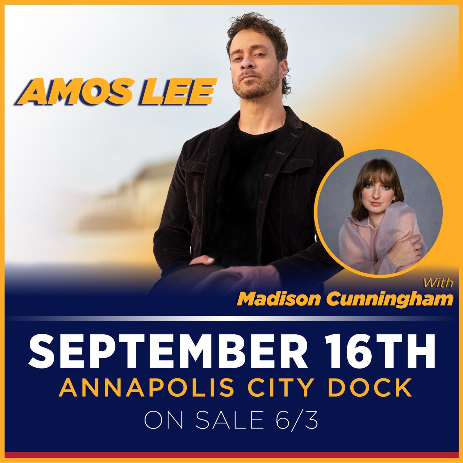 Amos Lee and Madison Cunningham will take the stage at Annapolis City Dock as part of the Annapolis Songwriters Festival.