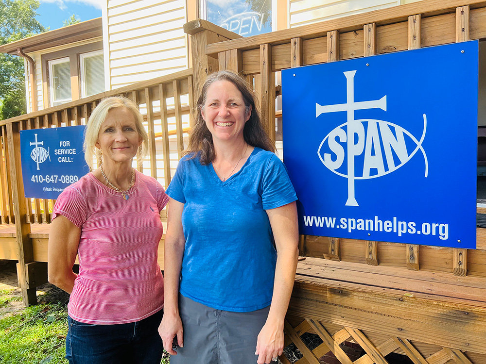 Maia Grabau, SPAN’s director of operations (left), and Michele Sabean, SPAN’s director of development (right), are grateful for community support.