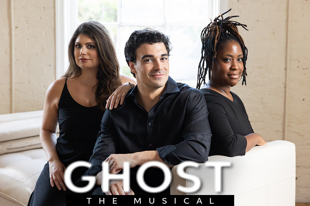 The “Ghost: The Musical” cast features MaryKate Brouillet (Molly), Patrick Gover (Sam) and Ashley Johnson (Oda Mae).