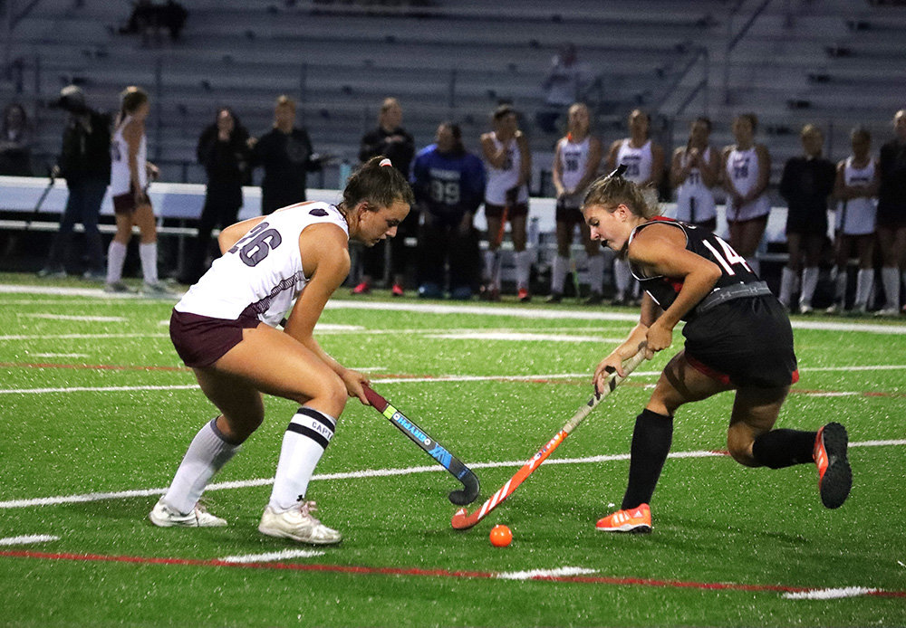 Arden Hunteman advanced toward Crofton’s side of the field. She finished with one goal and one assist for Broadneck.