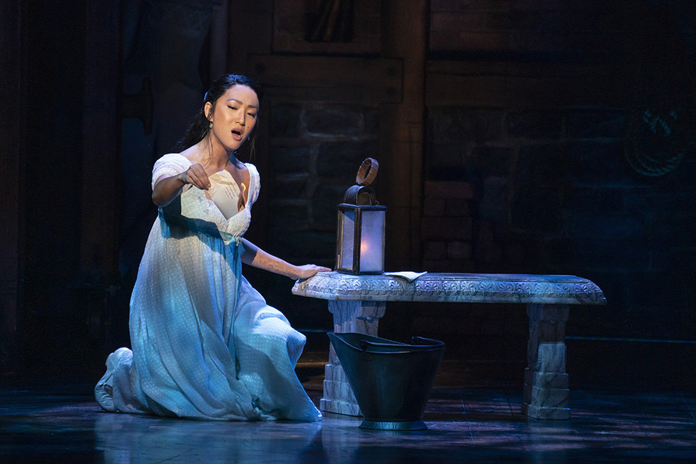 Stephanie Jae Park, shown portraying Eliza Hamilton, is part of the cast of the musical “Hamilton,” which is scheduled for Baltimore’s Hippodrome Theatre, October 11-30.
