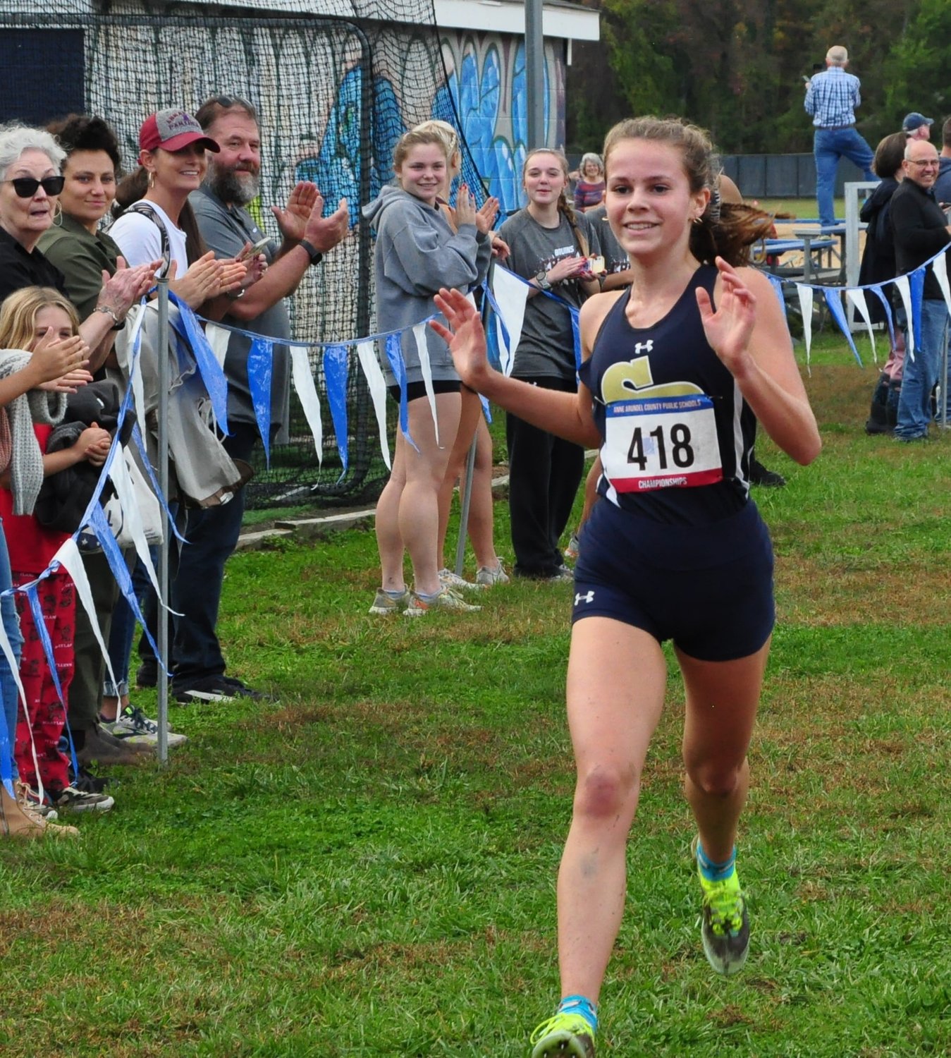 Severna Park High School senior Cami Glebocki took first place in the county cross country championships at South River High School in Edgewater on October 26. Glebocki ran the 3-mile course in 19:09.5.