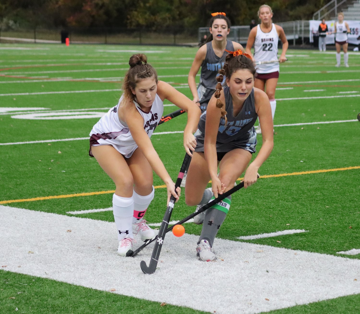 Jess Kopernick fought to steal possession from South River.