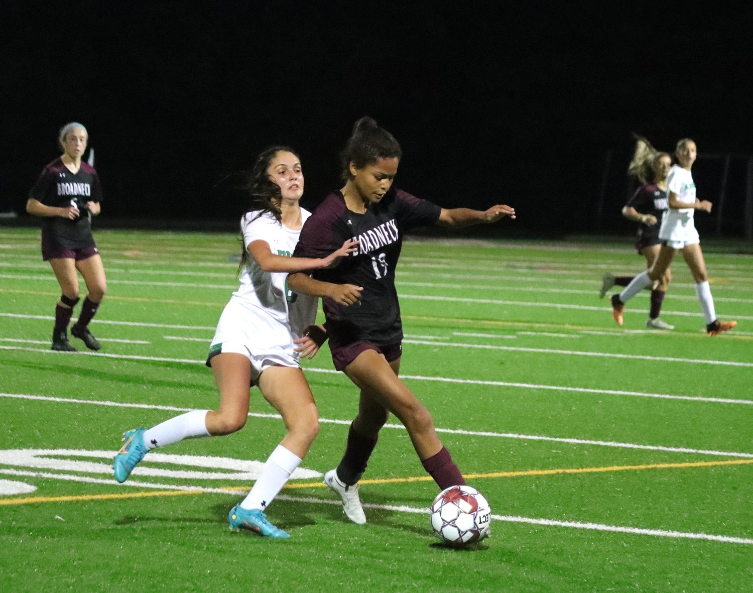 Nevaeh Dowell tried to stave off a Severna Park defender.