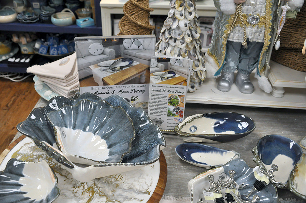 Handmade pottery by Mussels & More is just one of the unique offerings for shoppers at The Cottage this holiday season.