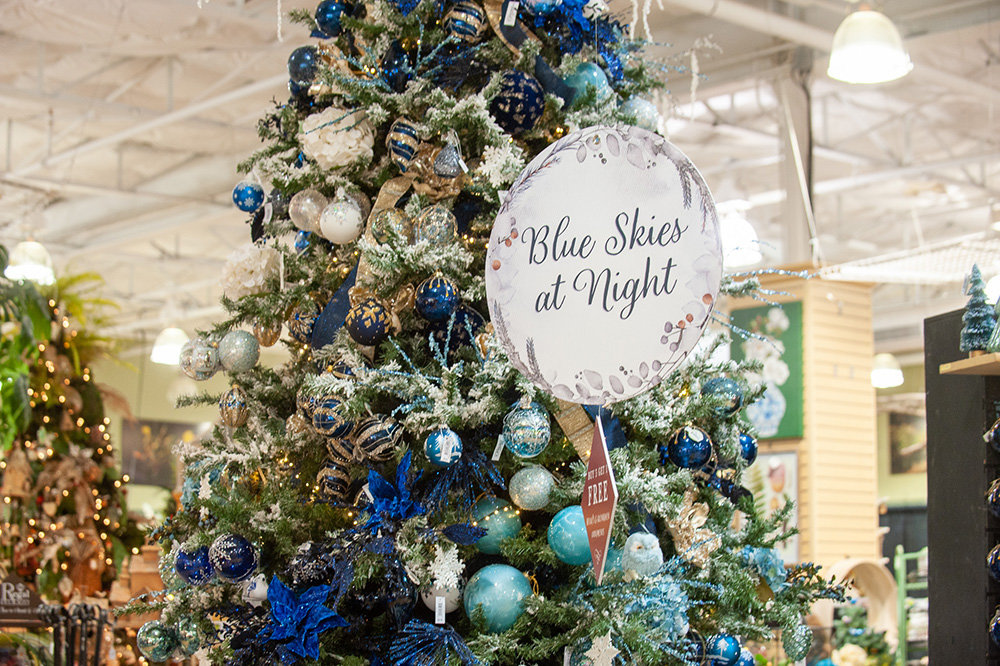 “Blue Skies at Night” is a 12-foot blue tree that was added to the Homestead Gardens collection this year.