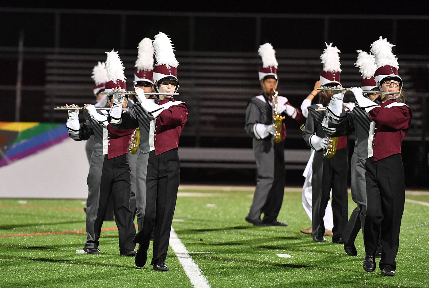 Members of the Broadneck High School marching band performed at the annual county exhibition.