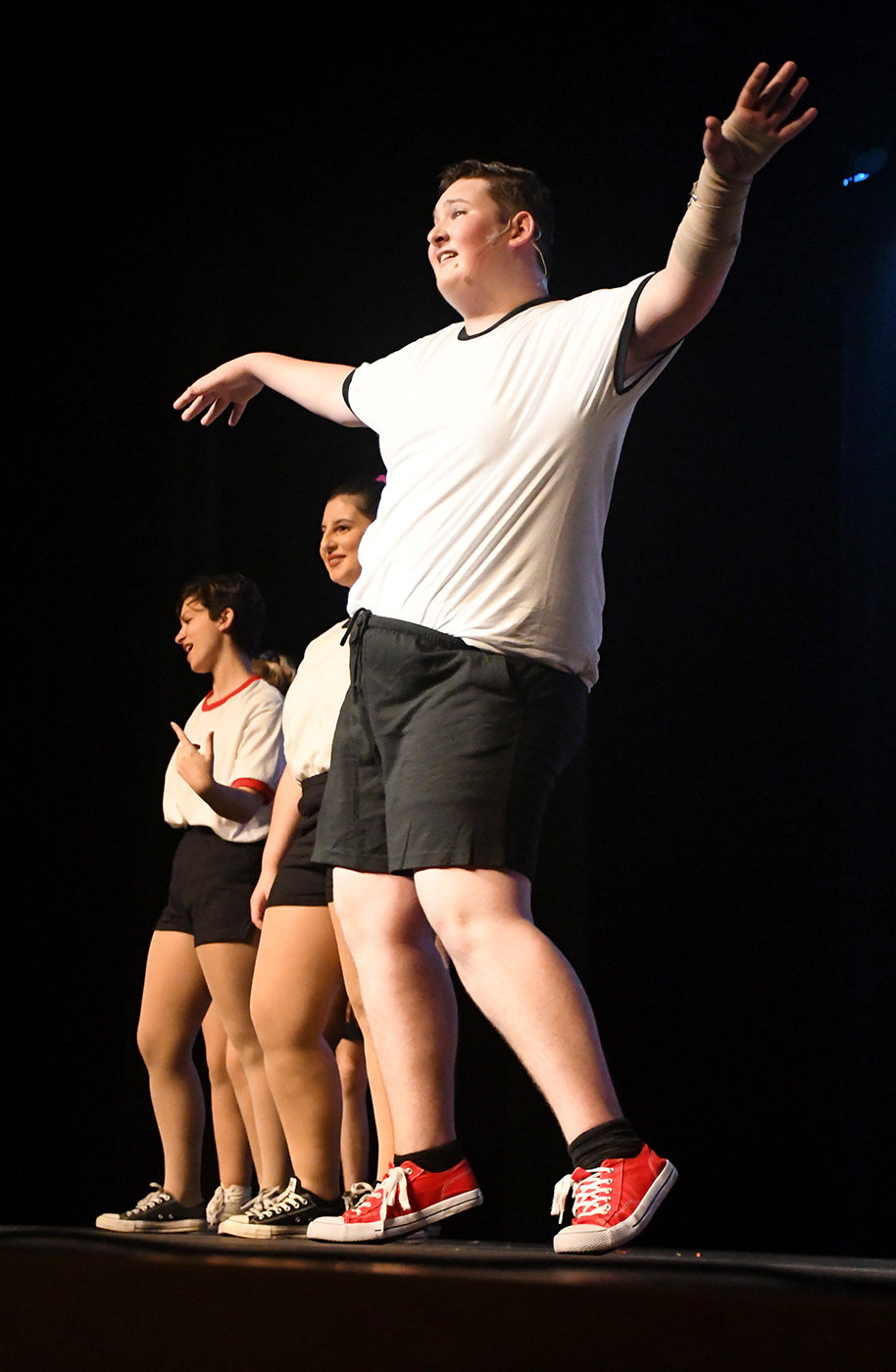 Joseph Schroeder, playing Ren McCormack, tried to persuade his classmates to dance.