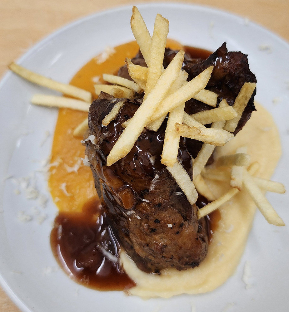 Though the menu varies from week to week, one of the offerings includes braised short ribs.