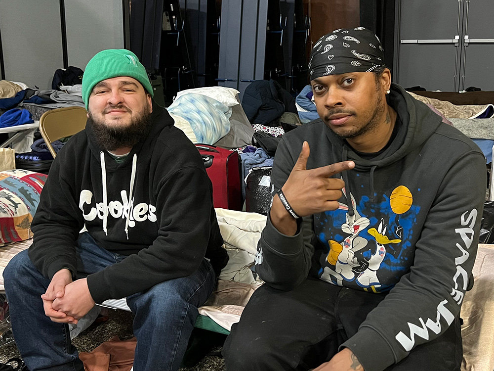 Tyler and Carlton are homeless guests who were thankful for the Arundel House of Hope’s Winter Relief program that provided them with food and an indoor place to sleep.