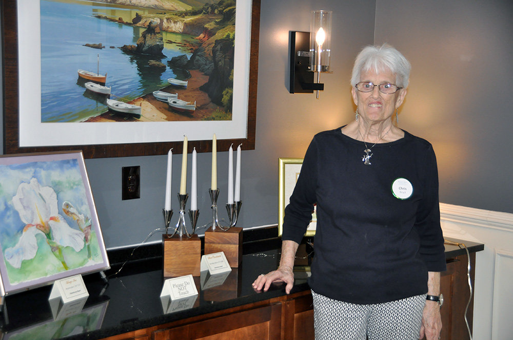 Christiana Boyd displayed her sterling silver creations during a Brightview Severna Park resident art show last month. Boyd studied sterling silver in New York at the Rochester Institute of Technology’s School for American Craftsmen.
