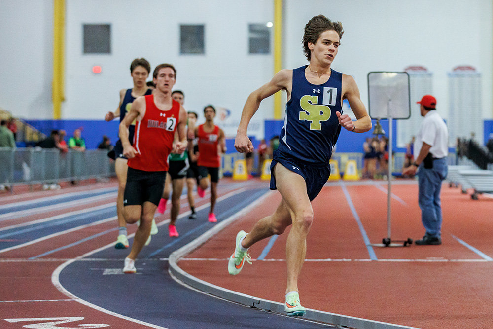 Falcon Alex Lecouas earned second place in the boys 800-meter run, with a time of 1:58.53.